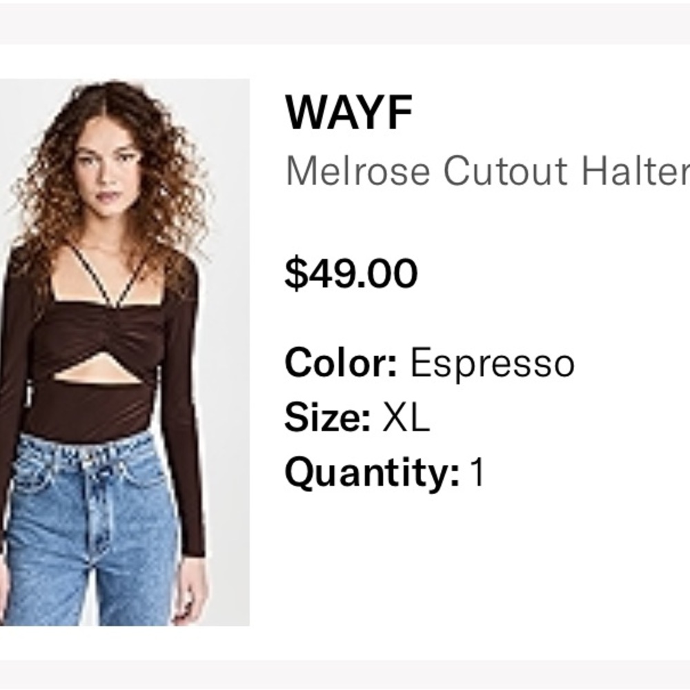 WAYF Espresso Melrose Cutout Crop Top